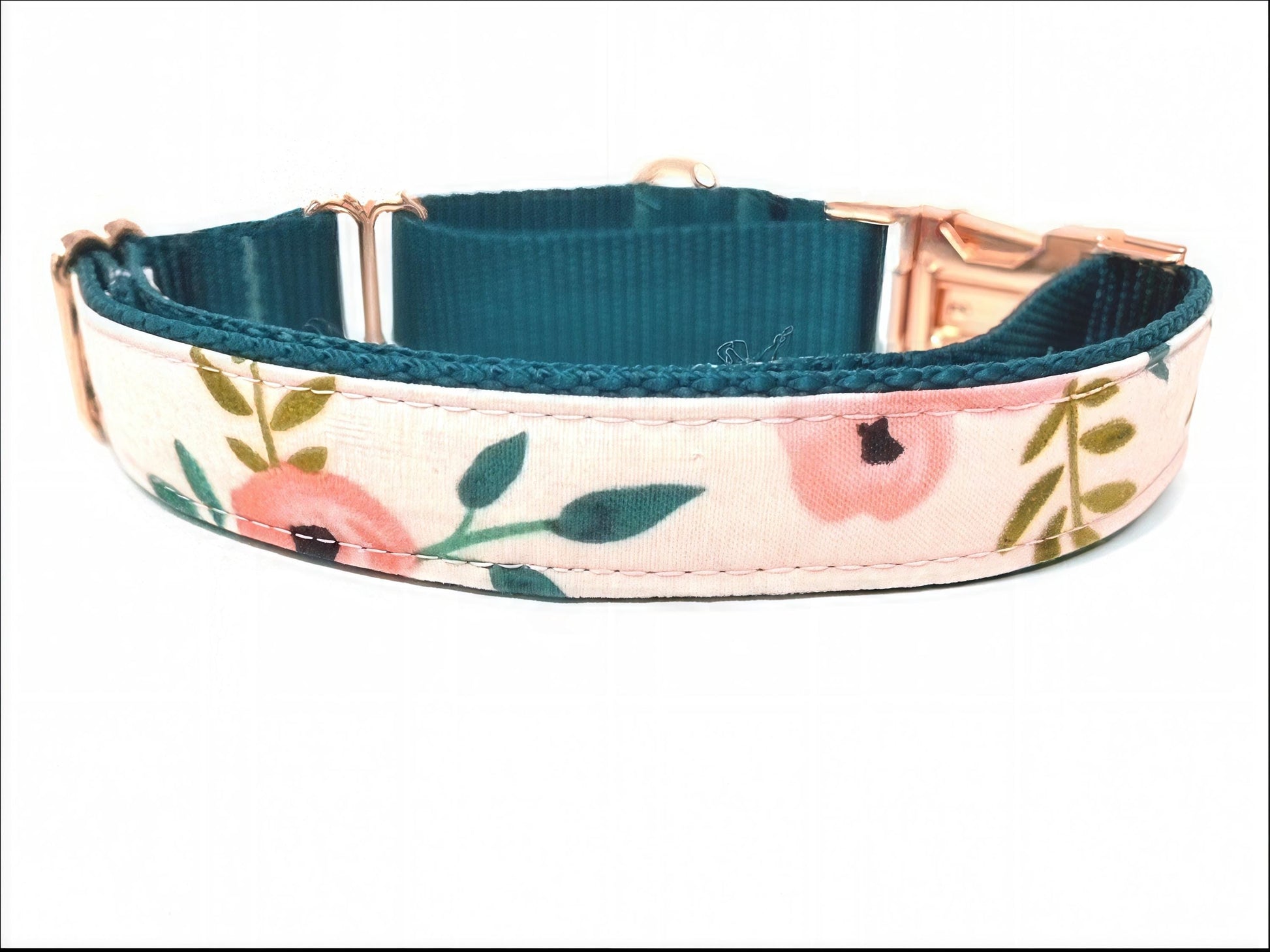 Custom, Buckle Martingale Dog Collar, Pink, Green, Floral, Girl, Big Pup Pet Fashion, Designer, Fabric, Fashion, Summer, Spring, Cute, Small