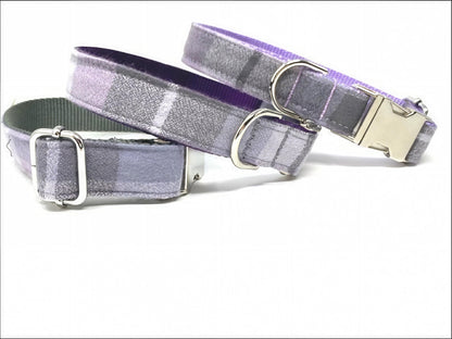 Plaid Dog Collar, Purple, Lavender, Lilac, Fall, Autumn, For Girls, For Boys, Personalized, Engraved, Flannel, Custom, Designer, Puppy Colla