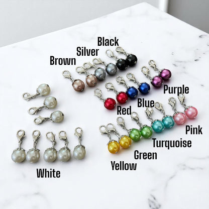 Pearl Dog Collar Charm Clip – Pet Collar Accessories for Dogs & Cats – Bling Jewelry Add-On – Customizable Colors – Cute Pet Charm for Puppy
