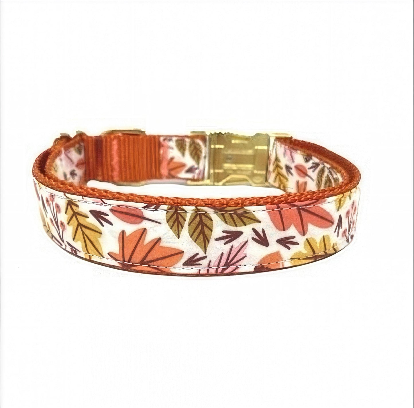 Personalized, Fall, Leaves, Dog Collar, Orange, Green, Gold, Girl, Boy, Engraved, Custom, Cute, Designer Dog Collar, Autumn, Thanksgiving