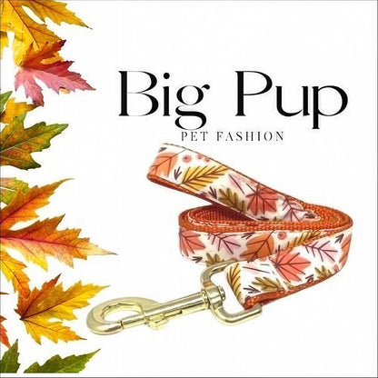 Personalized, Fall, Leaves, Dog Collar, Orange, Green, Gold, Girl, Boy, Engraved, Custom, Cute, Designer Dog Collar, Autumn, Thanksgiving