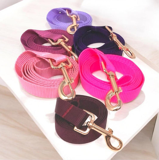 Dog Leash, 10 Color Options, Pink, Purple, Lavender, lilac, Burgundy, Maroon, Dog Lead, 5 Foot, Rose Gold Hardware