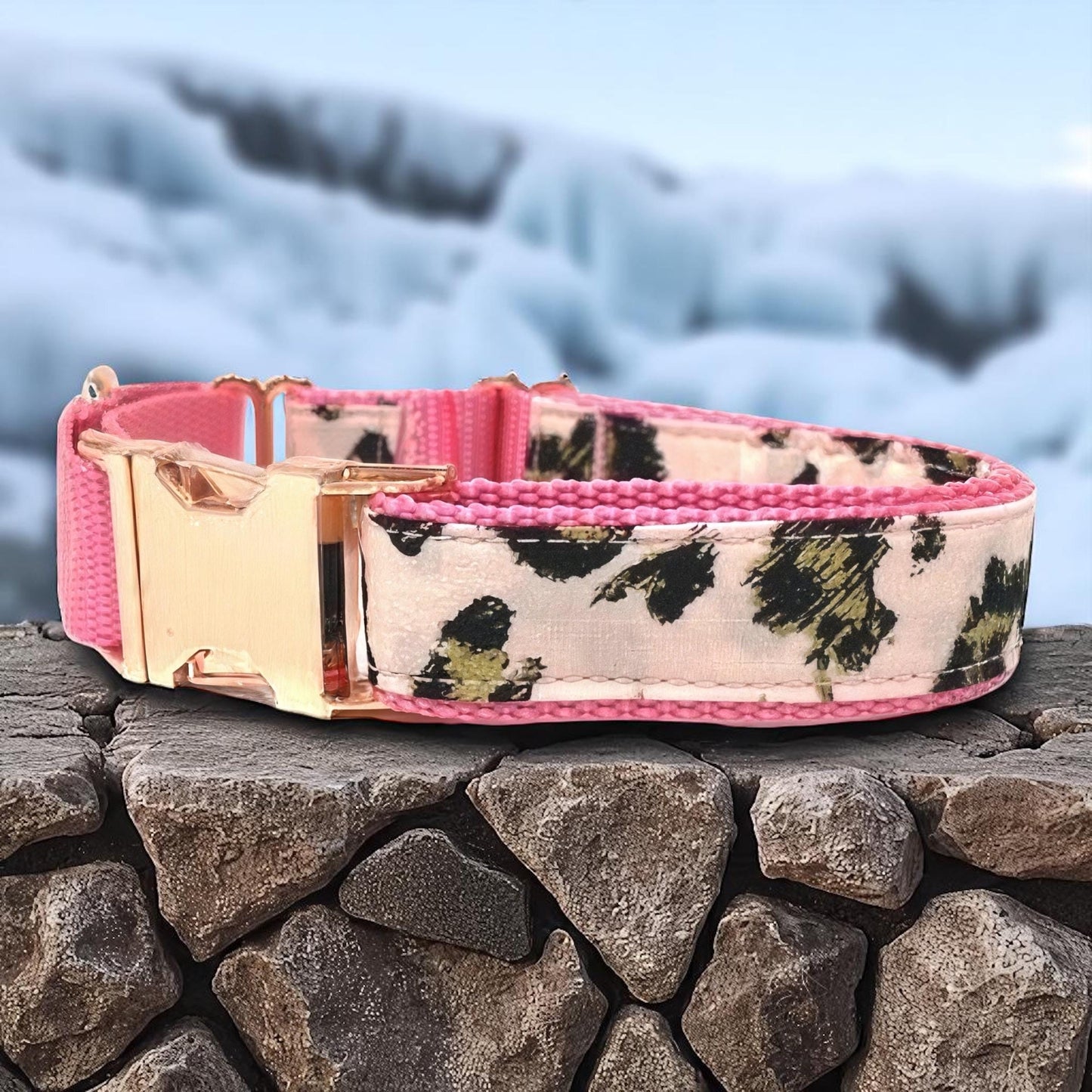 Pink Dog Collar, Leopard Print, Martingale, Buckle, Rose Gold, Gold, Black, Bling, Sparkly, Fancy, Personalized, Engraved, Custom, Cute Dog