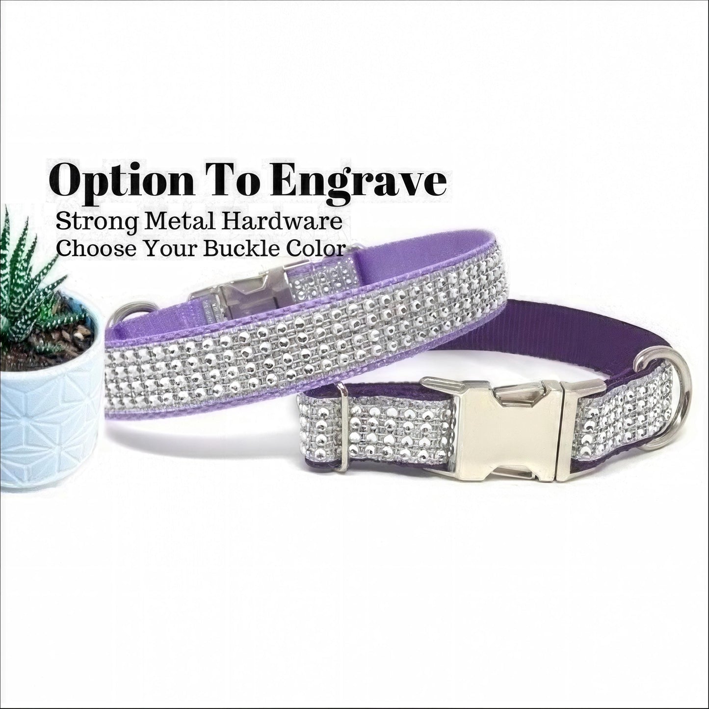 Fancy Girl Dog Collar, Purple, Lavender, Bling, Wedding, Sparkle Dog Collar, Puppy Collar, Pet, Personalize, Engraved, Custom, Diamond