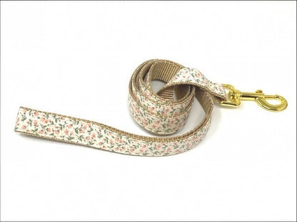 Floral Martingale Dog Collar, WIth Rose Gold Or Gold Metal Buckle, Pink, Green, For Girls, Female, Personalized, Engraved