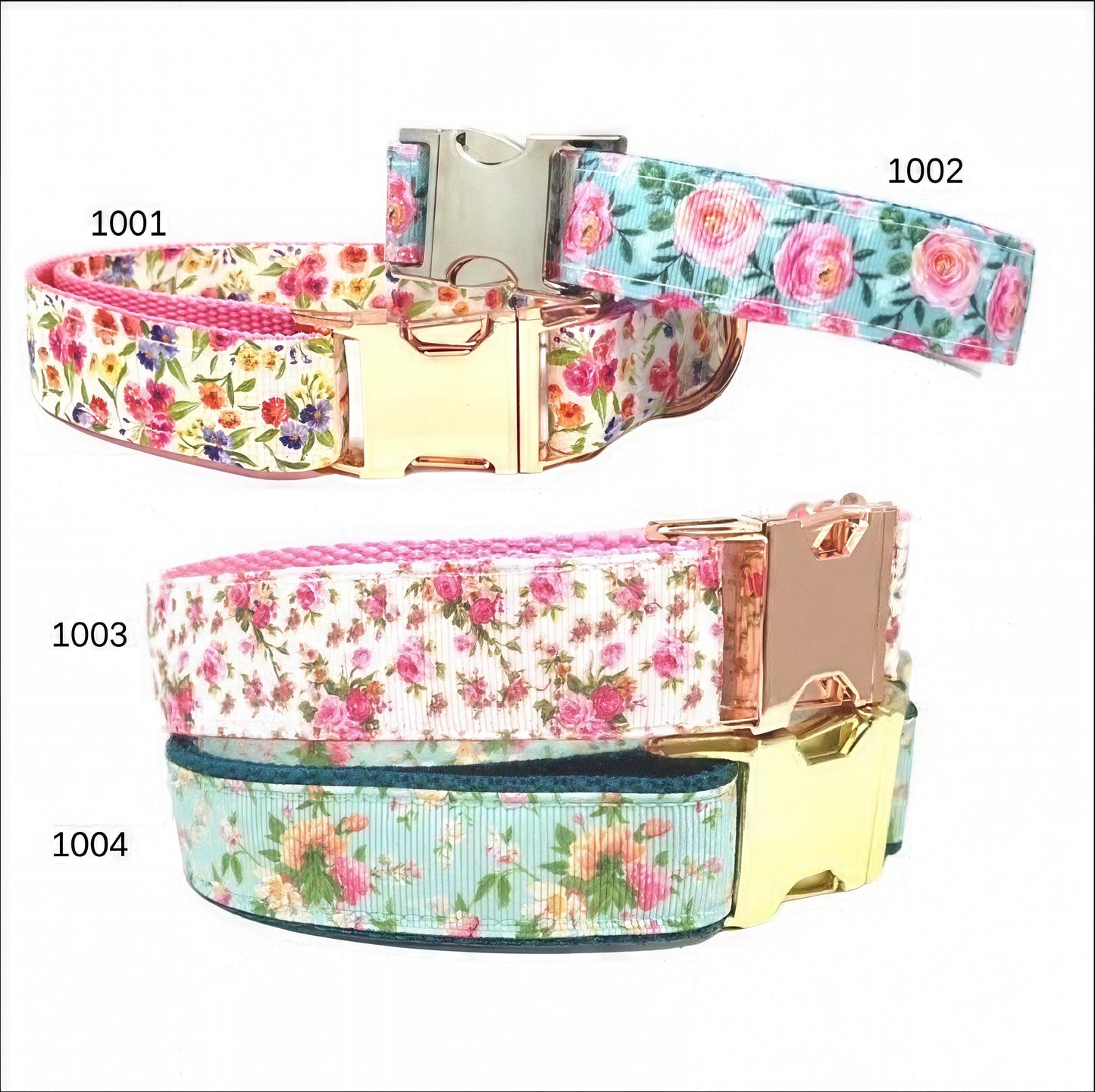 Floral, Pink, Green, Teal, Custom, Dog Collar, Girl, Personalize, Engraved, Cute, Designer, Puppy, Cat, Pet, Small, Medium, Large, Fashion,