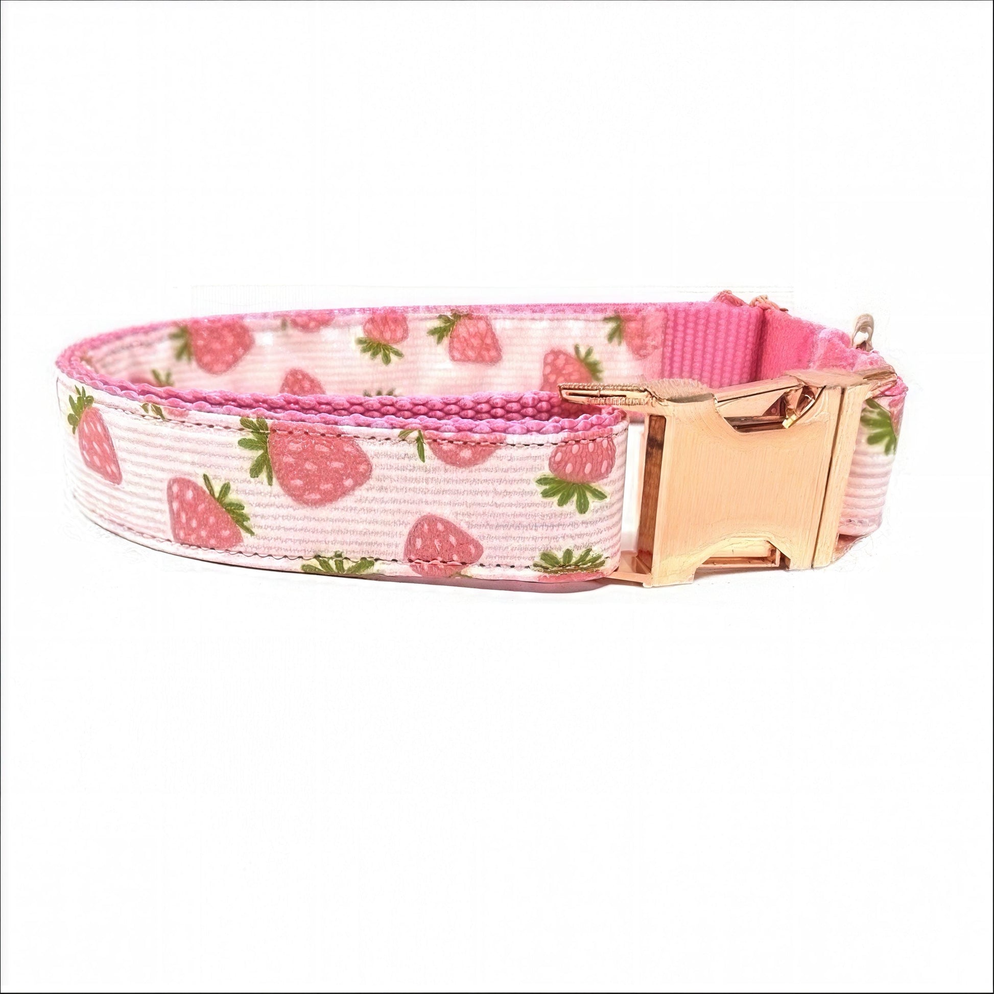 Girl Dog Collar, Pink, Strawberry, Rose Gold, Custom, Personalize, Engrave, Cute, Designer, Puppy, Cat, Pet, Small, Medium, Large, Fashion
