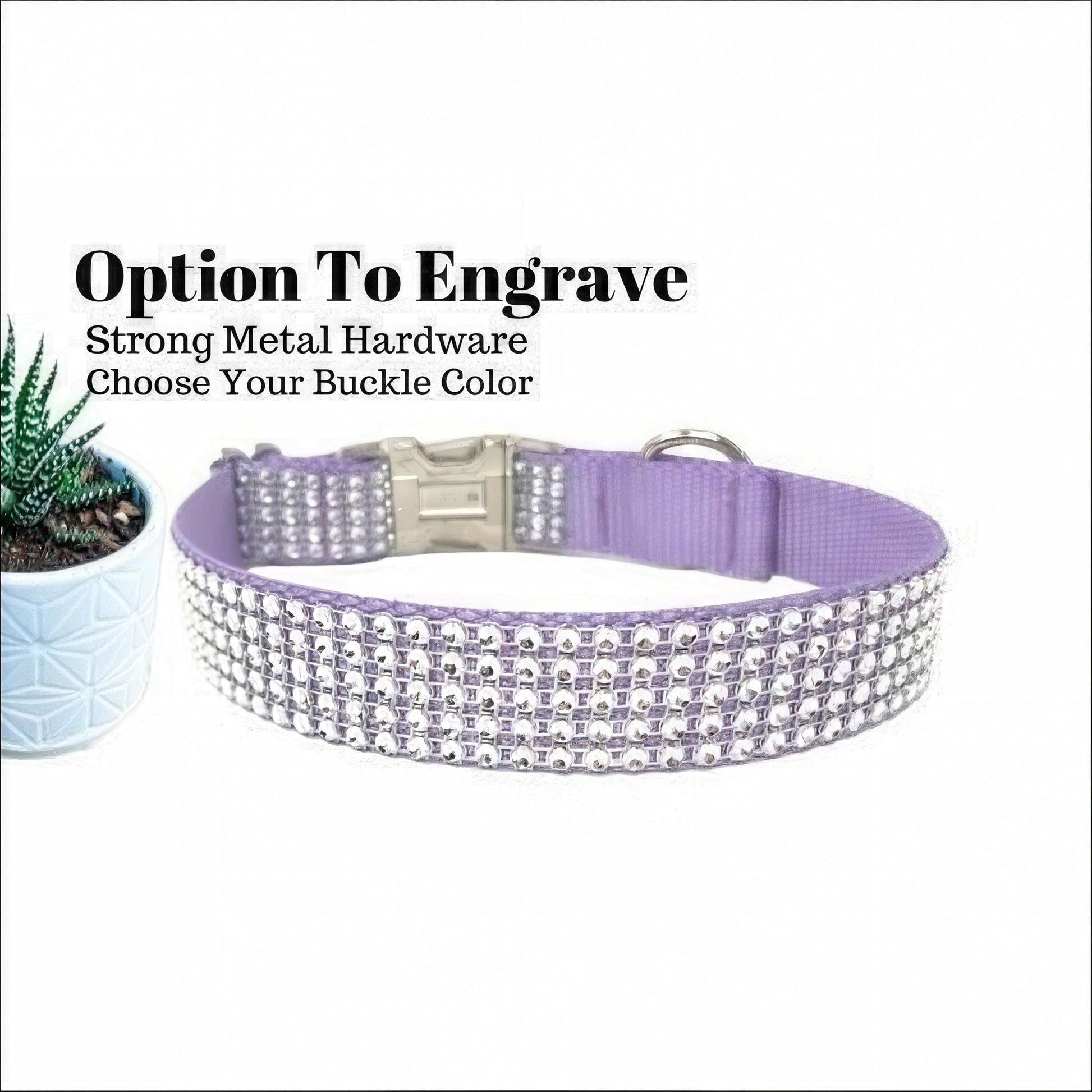 Lilac, Bling, Rhinestone, Girl Dog Collar, Sparkle Puppy Collar, Personalized Pet Collar, Engraved, Custom, Lavender, Wedding, Diamond