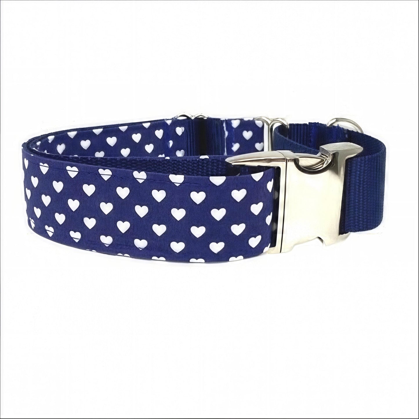 Martingale Dog Collar, Girl, Polka Dot, Blue, Hearts, Love, Puppy Collar, Custom Collar, Engraved Collar, Personalize, Cute, 1.5 Wide