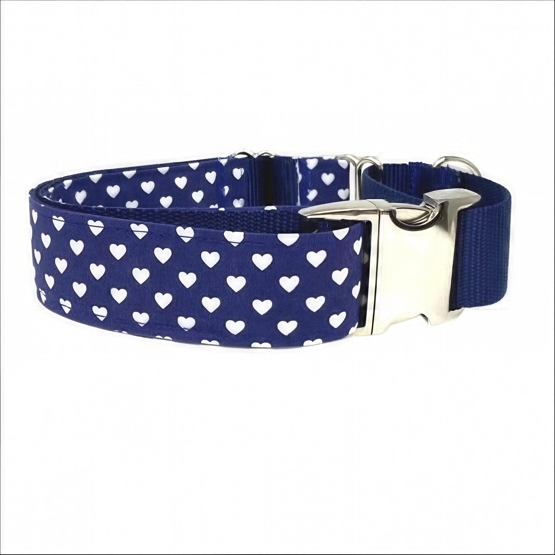 Martingale Dog Collar, Girl, Polka Dot, Blue, Hearts, Love, Puppy Collar, Custom Collar, Engraved Collar, Personalize, Cute, 1.5 Wide