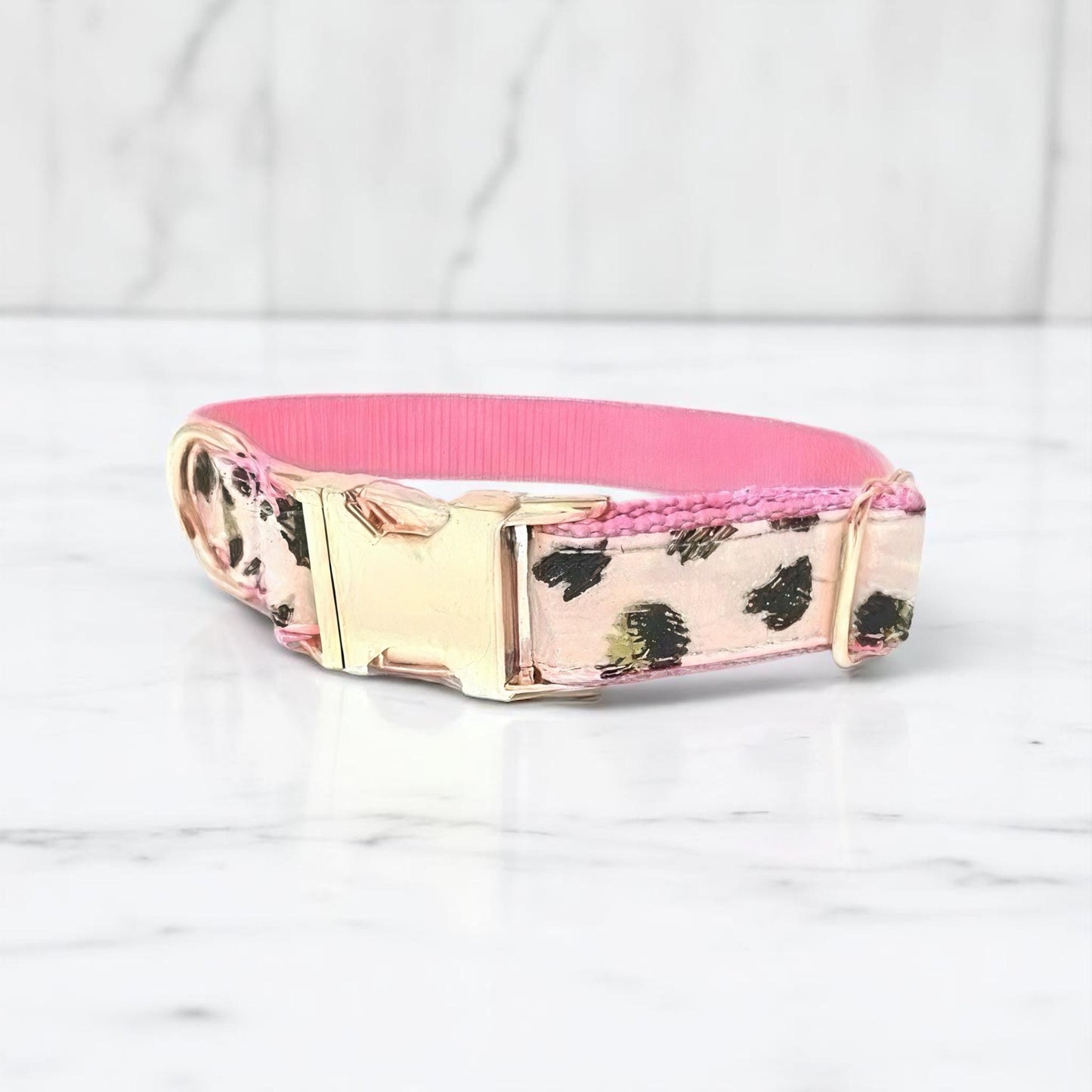 Pink, Dog Collar, Leopard Print, Cute Dog, Girl Dog Collar, Personalized, Engraved Dog Collar, Custom Dog Collar, Puppy Collar, Designer