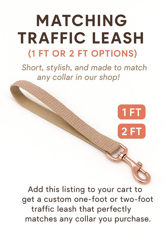 Traffic Lead, Any matching traffic leash, 1 Foot, 2 Foot, Short Leash, Girls, Boys