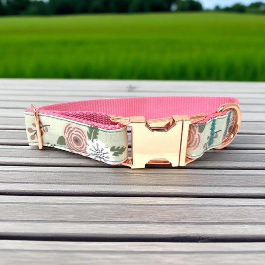Pink, Rose Gold, Green, Girl Dog Collar, Female Pet Collar, Cute, Designer Dog Collar, Sparkle, Puppy Collar, Personalized, Engraved, Custom