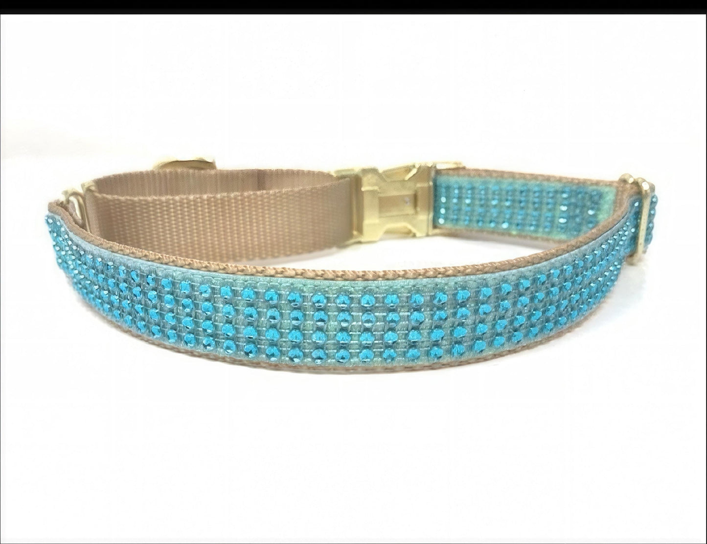 Martingale Dog Collar, With Buckle, Girls, Boys, Male, Female, Teal, Gold, Rhinestone, Glitter, Fancy, Sparkly, Bling, Personalized, Choker