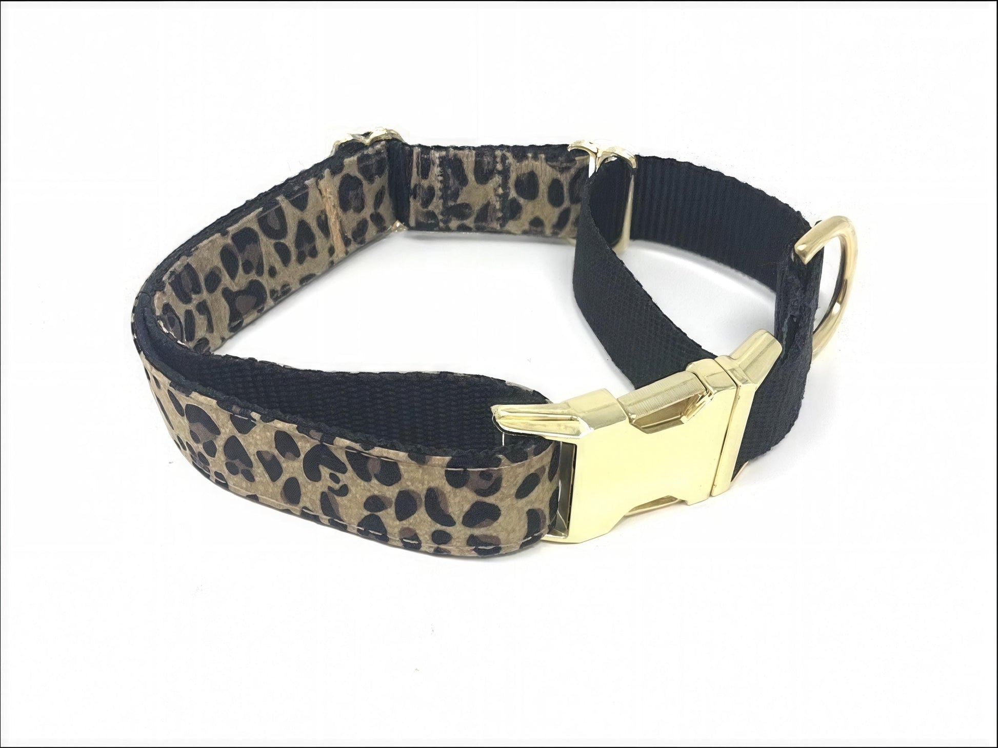 Martingale Dog Collar, With Buckle, Leopard Print, Cheetah, Animal, Gold, Female, Girls, Personalized, Engrave, Fall, Winter, Choker