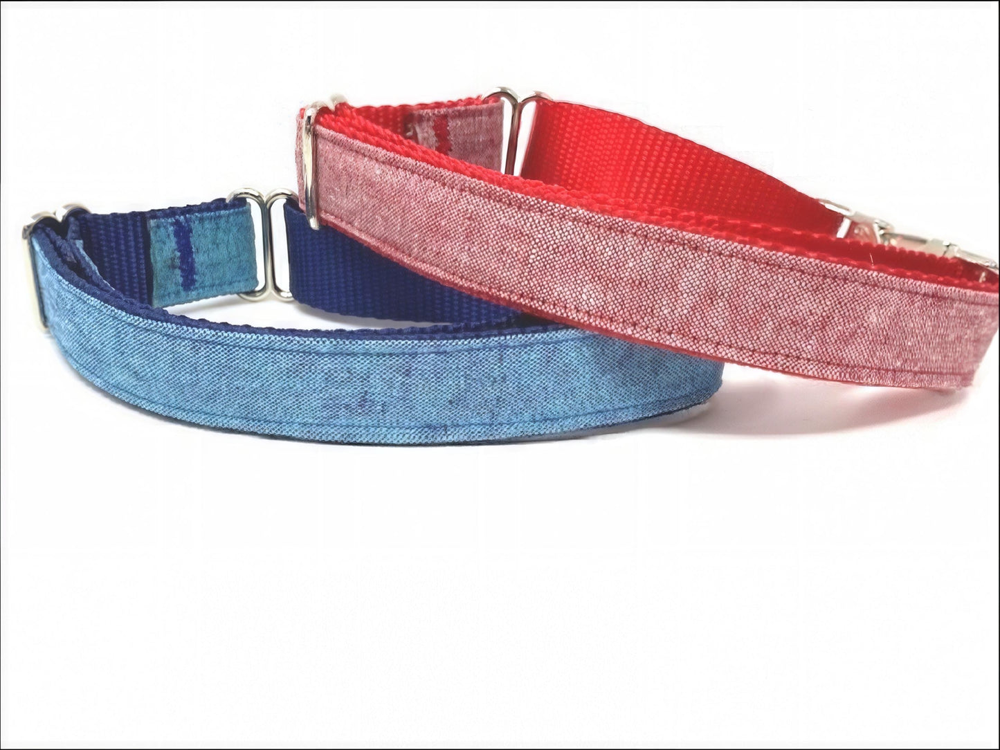 Martingale Dog Collar, With Metal Buckle, Denim Dog Collar, Red, Blue, Silver, Boys, Girls, Personalized, Engraved, Fashion Choker Collar