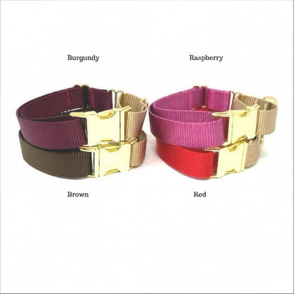 Martingale, Dog Collar, With Buckle, Red, Brown, Burgundy, Raspberry, Rose, Gold, For Girl, For Boy, Personalize, Engrave, Greyhound, Custom