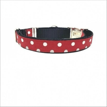 Mickey + Minnie Mouse Inspired, Buckle Martingale Dog Collar, Red, Black, White, Polka Dot, Girl, Boy, Personalized, Engraved, Custom