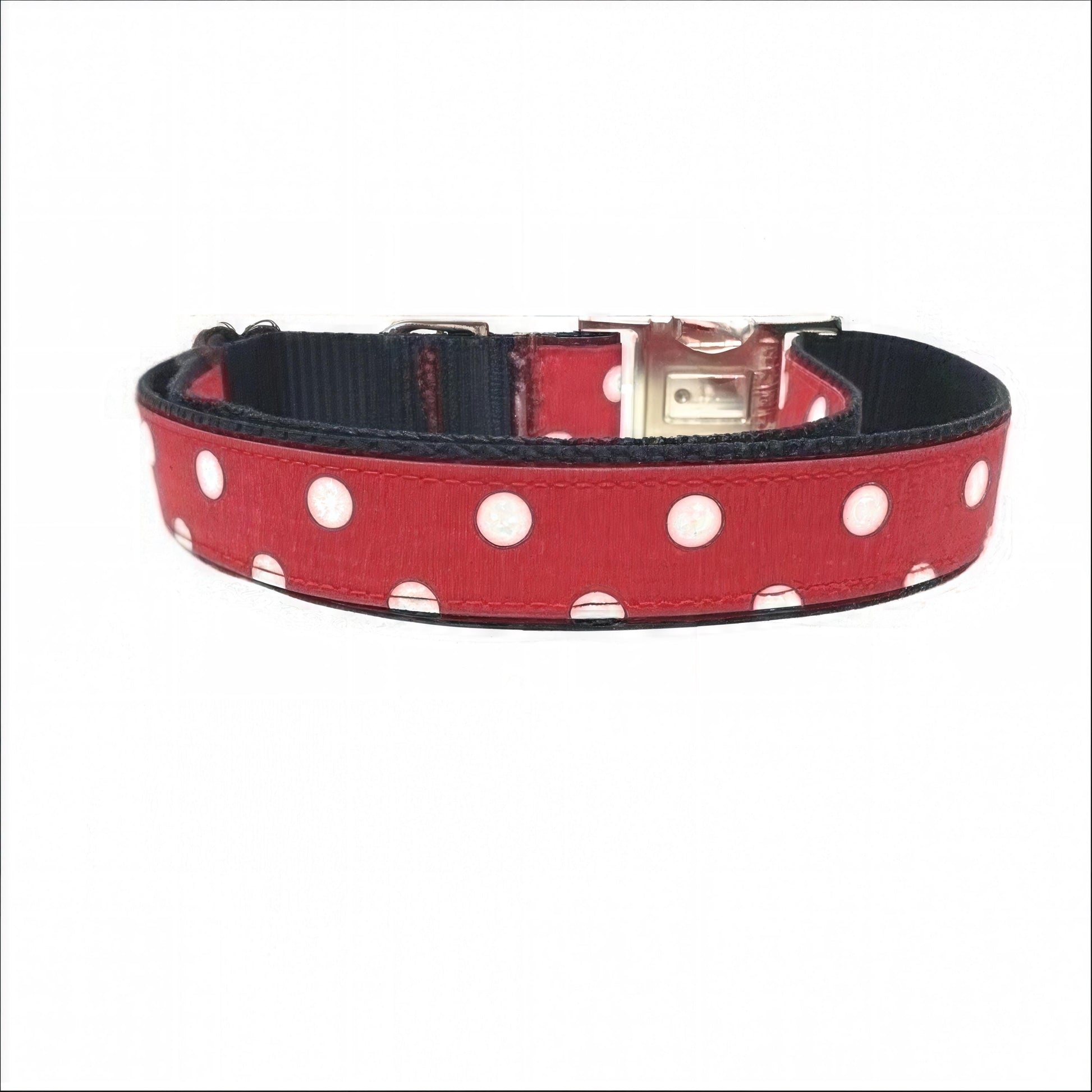 Minnie & Micky Inspired, Red, Black, White, Polka Dot, Dog Collar, Girl, Boy, Peronalized, Engraved, Custom, Cute, Big Pup Pet Fashion