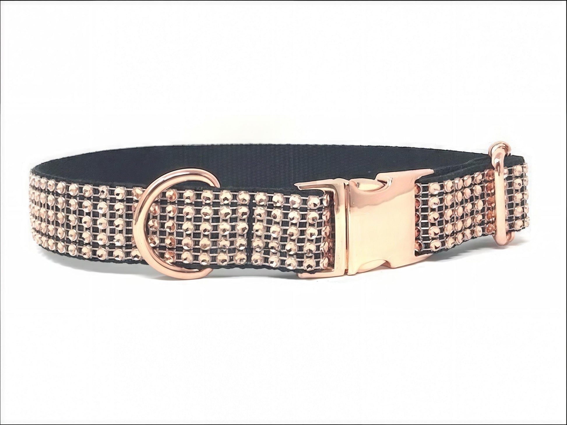 Rose Gold + Black Rhinestone Dog Collar, Girl, Boy, Custom Dog Collar, Personalized, Engraved Dog Collar, Puppy Collar, Small, Large