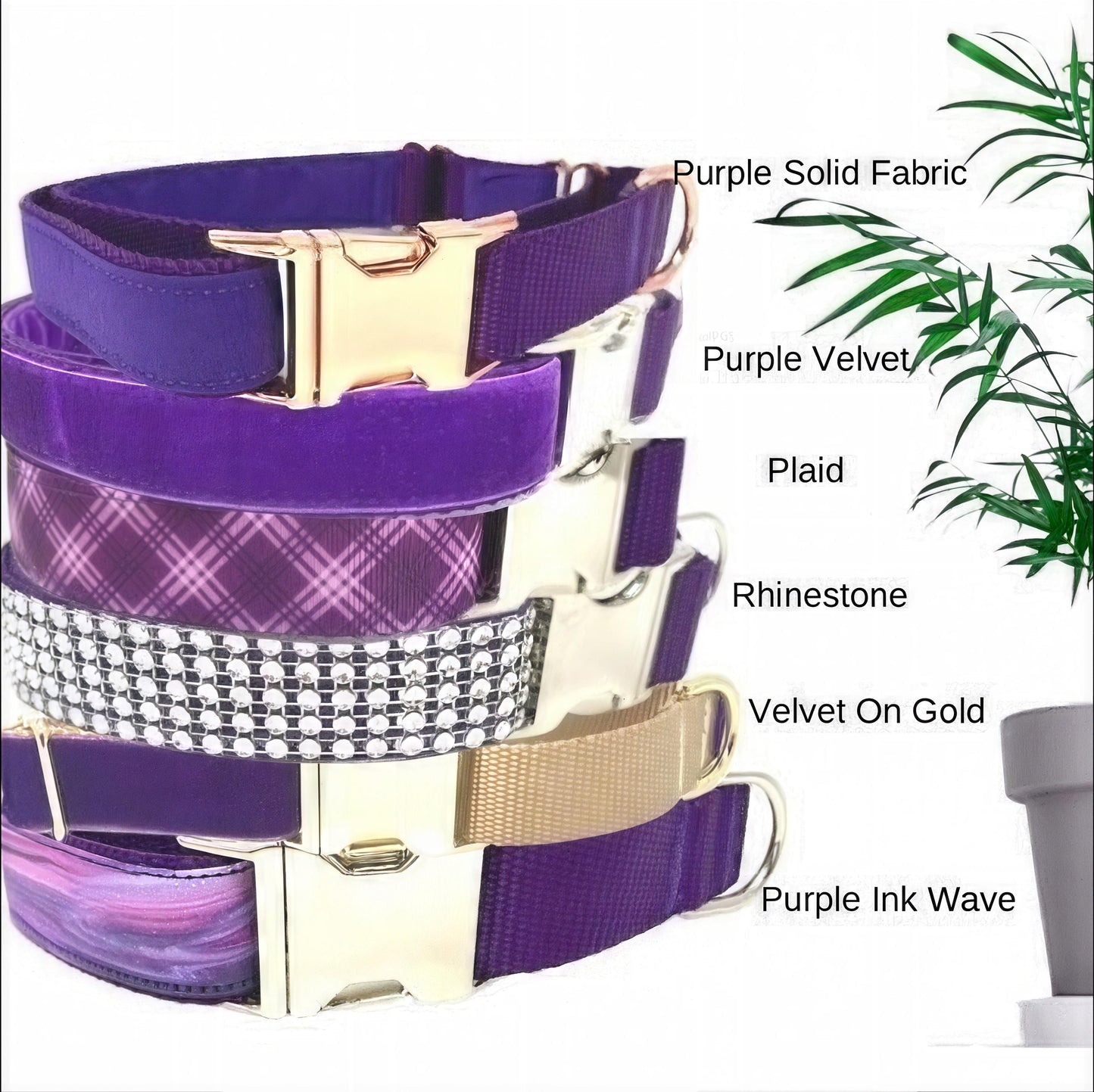 Personalized Option, Lavender, Martingale Dog Collar With Buckle, Custom, Engraved, Greyhound, Floral, Girl, Puppy Collar, Plaid, Rhinestone