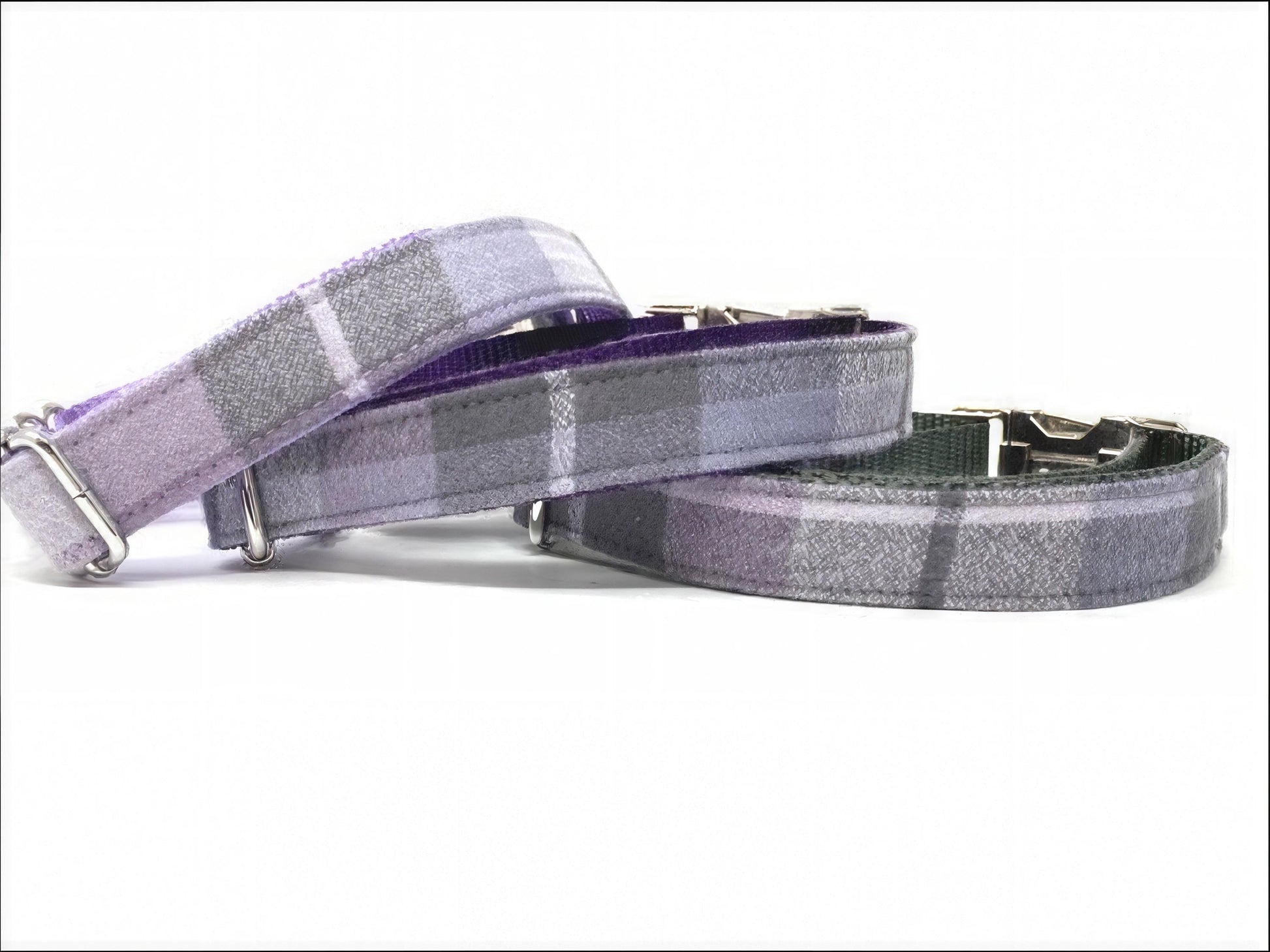 Plaid Dog Collar, Purple, Lavender, Lilac, Fall, Autumn, For Girls, For Boys, Personalized, Engraved, Flannel, Custom, Designer, Puppy Colla