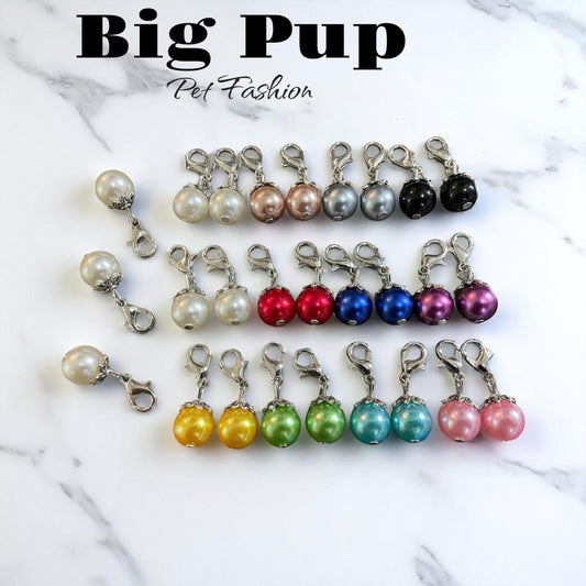 Pearl Dog Collar Charm Clip – Pet Collar Accessories for Dogs & Cats – Bling Jewelry Add-On – Customizable Colors – Cute Pet Charm for Puppy