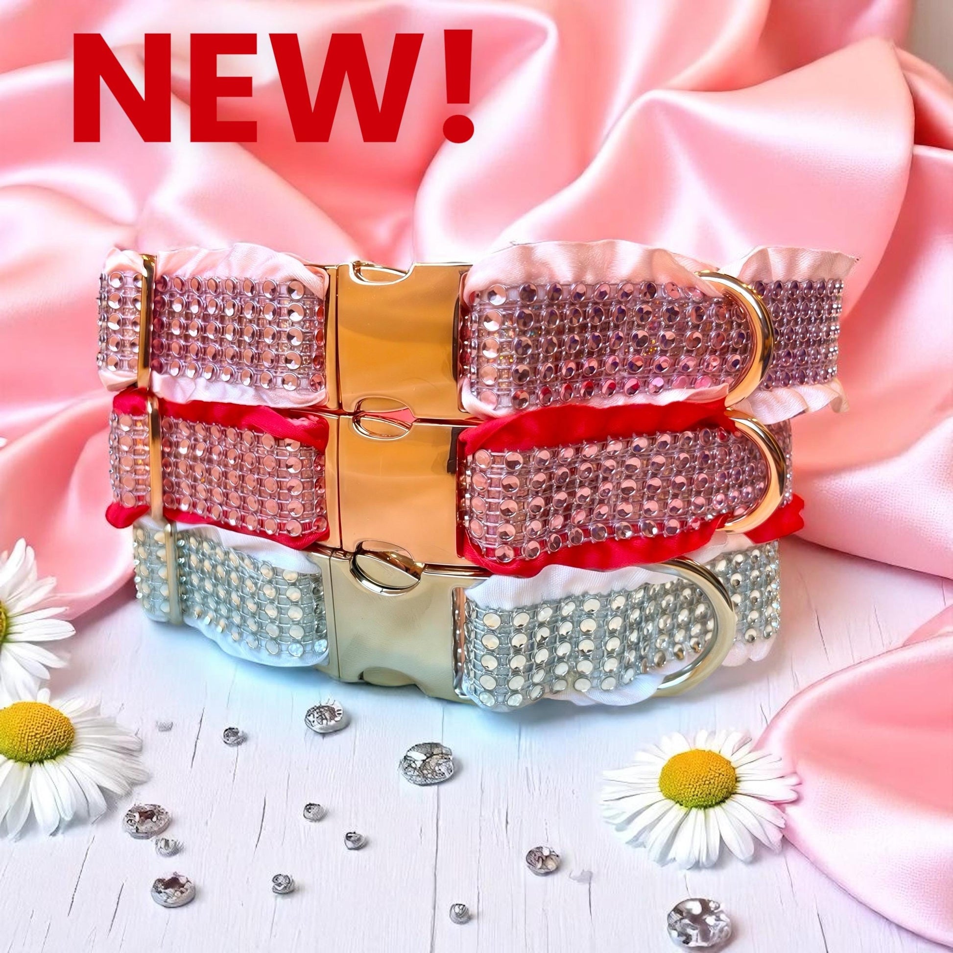 Bling Designer Dog Collar, Sparkle Rhinestones, Girl, Fancy, Personalized, Bedazzled, Grey, Puppy, Pet, Cat, Engraved, Custom, Diamond