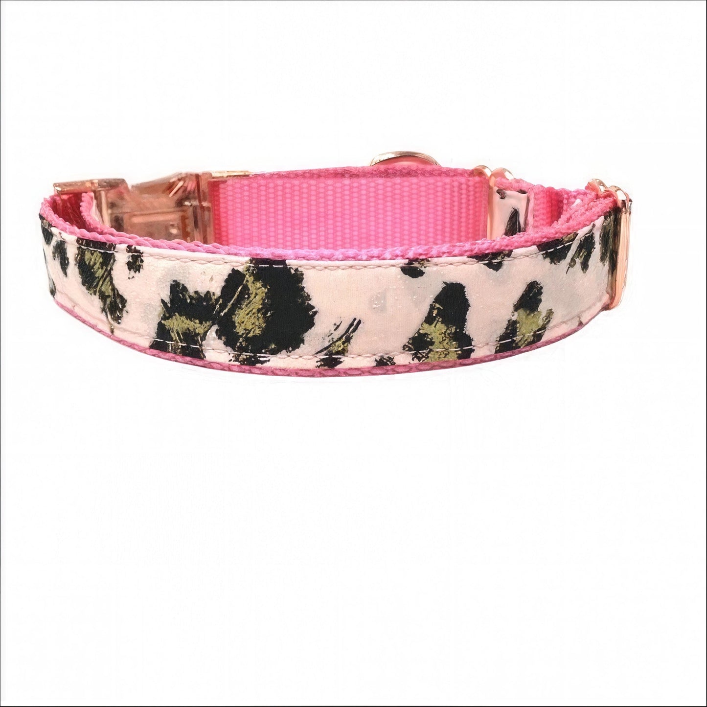 Pink Dog Collar, Leopard Print, Martingale, Buckle, Rose Gold, Gold, Black, Bling, Sparkly, Fancy, Personalized, Engraved, Custom, Cute Dog