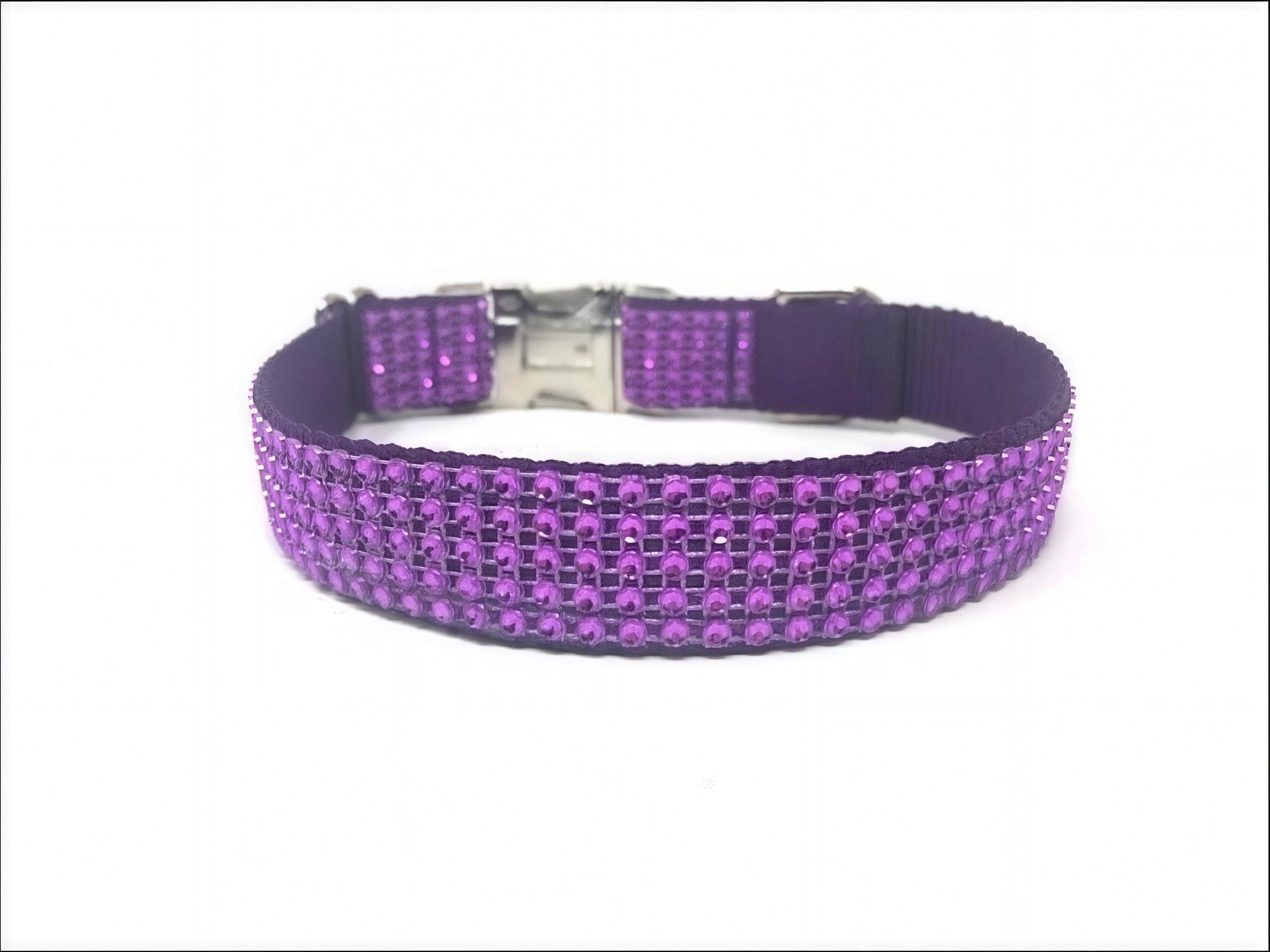 Purple, Rhinestone & Nylon, Fancy, Blingy, Sparkle Dog Collar, Personalized Dog Collar, Custom, Engraved Dog Collar, Girls, Female, Boys