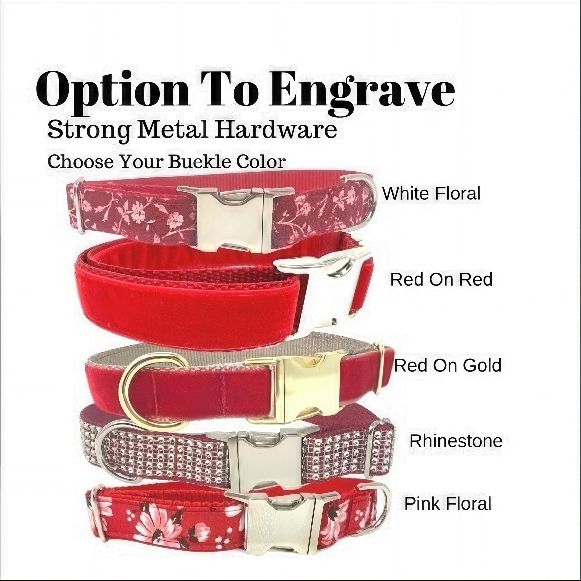 Red Fall Girl Dog Collar, Christmas Dog Collar, Puppy Collar, Small, Large, Personalized, Engraved, Custom, Floral, Velvet Female Pet Collar