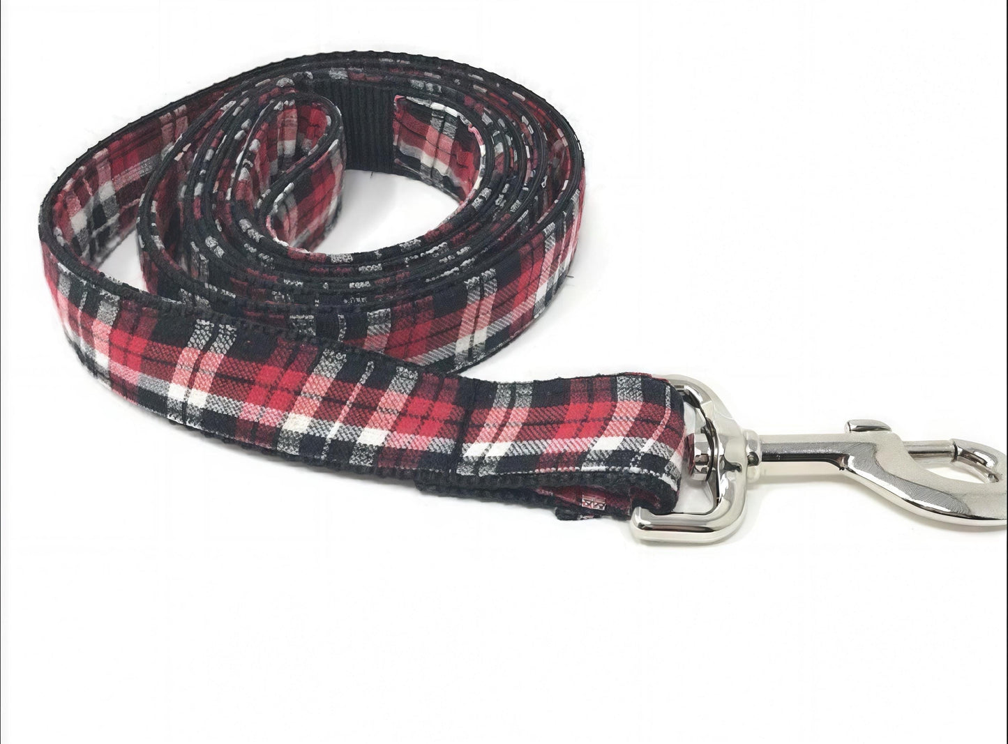 Red, Black, White Plaid Dog Collar For Boys Or Girls, Trendy Plaid Dog Collars, Personalized Dog Collar, Engraved Dog Collar