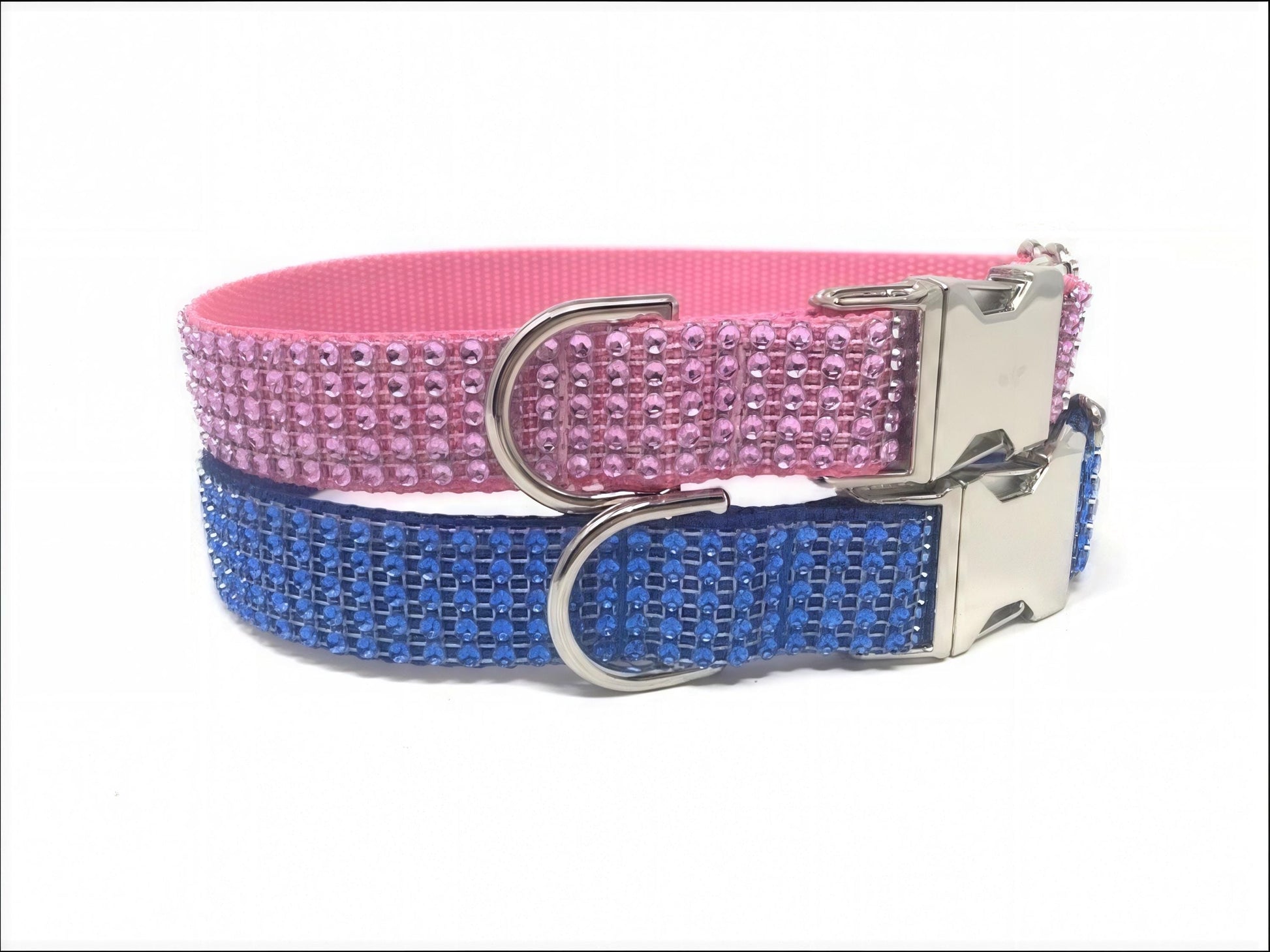 Pink Rhinestone Dog Collar, Blue Rhinestone Dog Collar, Fancy, Bling, Sparkly, Boy, Girl, Personalized, Engraved, Custom, Male, Female, Cat
