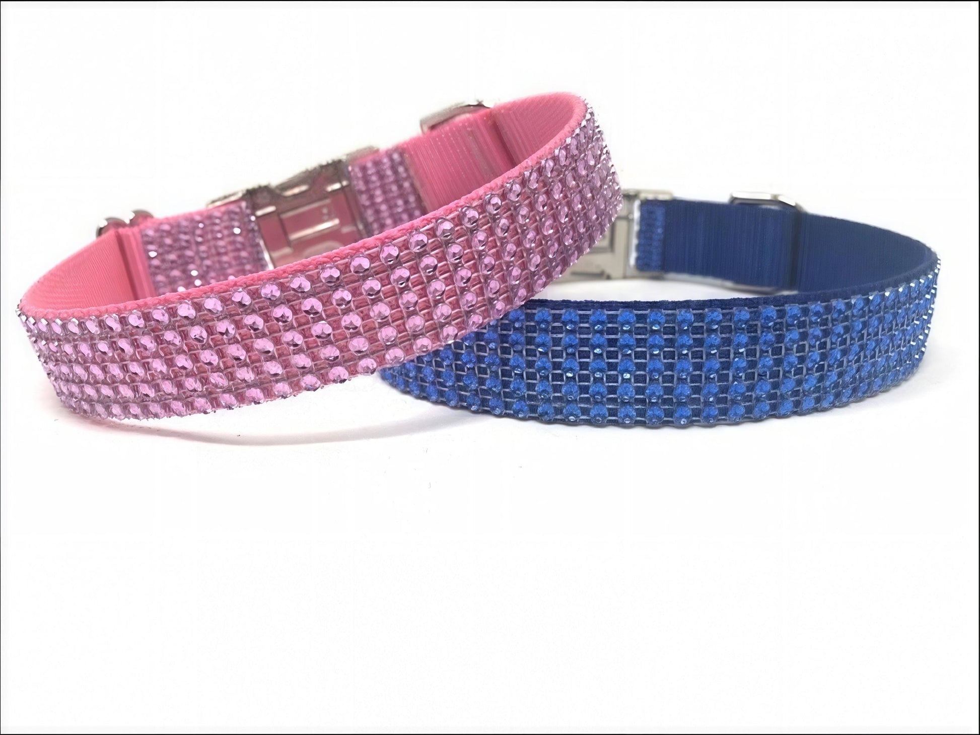 Pink Rhinestone Dog Collar, Blue Rhinestone Dog Collar, Fancy, Bling, Sparkly, Boy, Girl, Personalized, Engraved, Custom, Male, Female, Cat