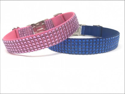 Pink Rhinestone Dog Collar, Blue Rhinestone Dog Collar, Fancy, Bling, Sparkly, Boy, Girl, Personalized, Engraved, Custom, Male, Female, Cat