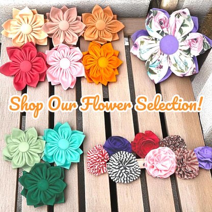 Pink, Dog Collar Flower, Blue, Green, Lilac, Purple, Girl, collar Accessories, Girly Dog Bow, Puppy Bowtie, Dog Collar Flower, Dog Bowtie