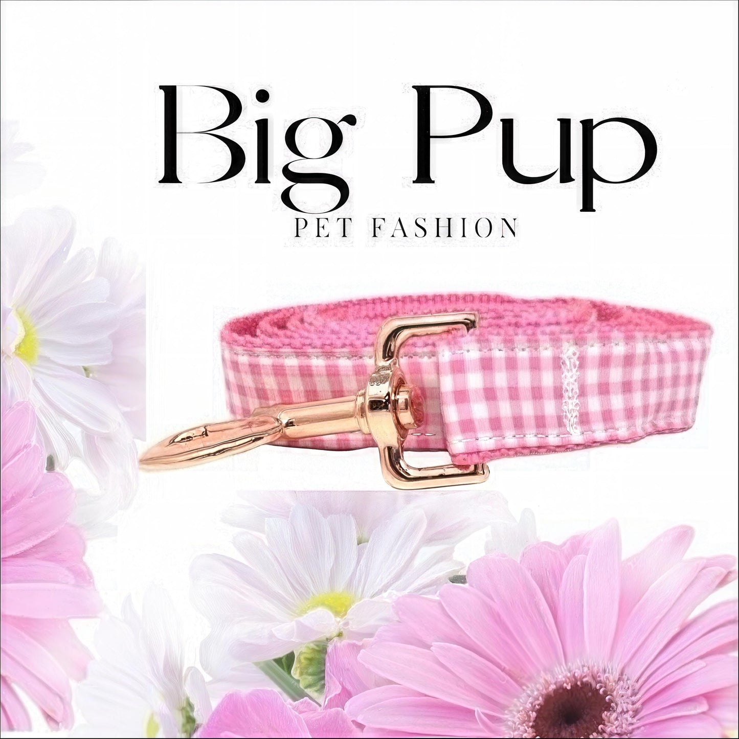 Pink, Rose Gold, Gingham, Plaid, Custom, Dog Collar, Girl, Personalized, Engraved, Cute, Designer, Puppy, Small, Medium, Large, Designer