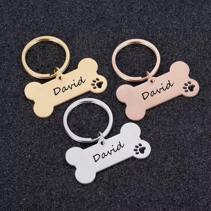 Dog ID Tag, Custom Engraved Dog Name Tag, Quality Dog Tag Personalized Logo, Gold Dog Tag With Name, Phone Numbers for Dogs, Bone Dog Tag