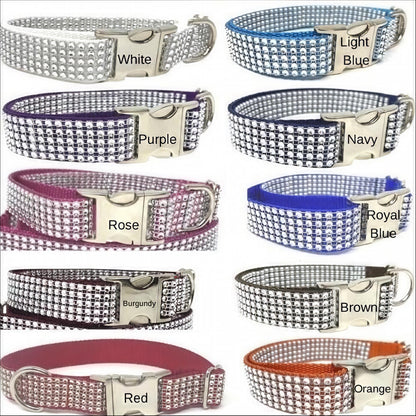 Rhinestone, Bling, Dog Collar, Boy, Wedding, Blue, Sparkle, Puppy, Personalize, Engrave, Custom Collar, Designer Dog, Cute Dog Collar, Girl
