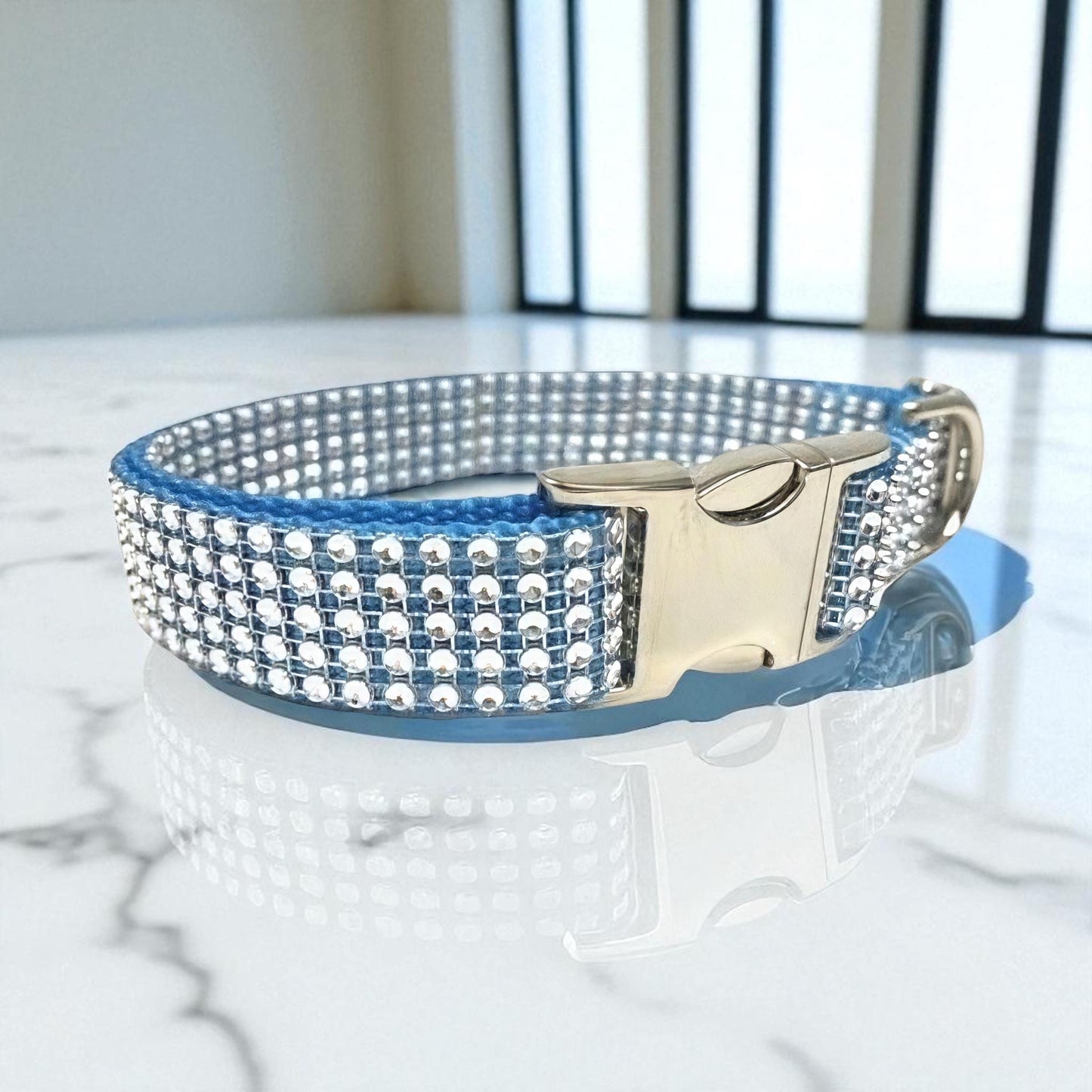 Rhinestone, Bling, Dog Collar, Boy, Wedding, Blue, Sparkle, Puppy, Personalize, Engrave, Custom Collar, Designer Dog, Cute Dog Collar, Girl