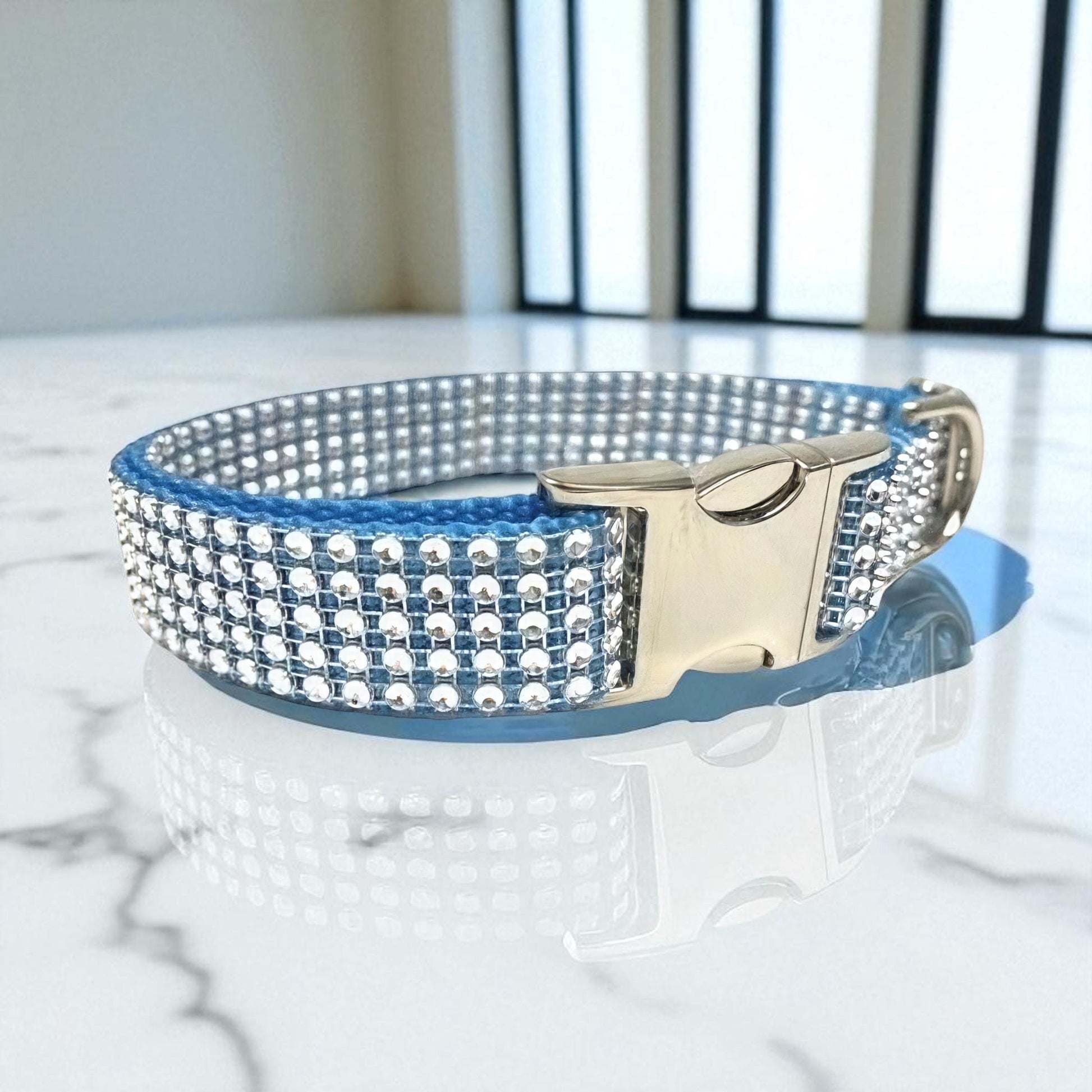 Rhinestone, Bling, Dog Collar, Boy, Wedding, Blue, Sparkle, Puppy, Personalize, Engrave, Custom Collar, Designer Dog, Cute Dog Collar, Girl