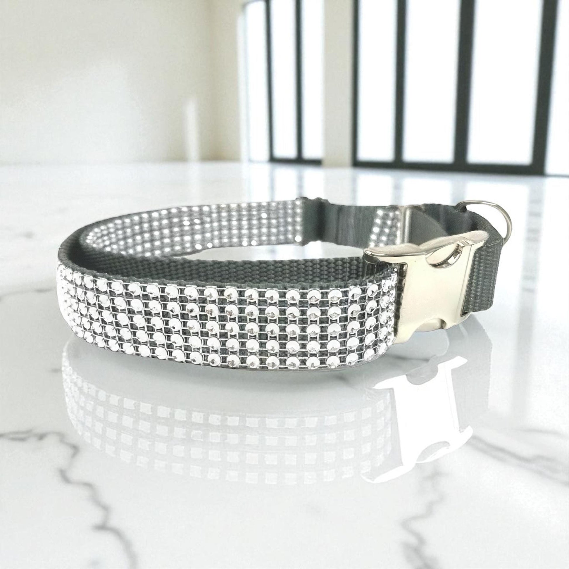 Rhinestone, Buckle, Martingale, Dog Collar, Grey, Sparkle, Bedazzled, Girl Dog, Wedding Collar, Personalized, Engraved, Custom, Boy, Girl
