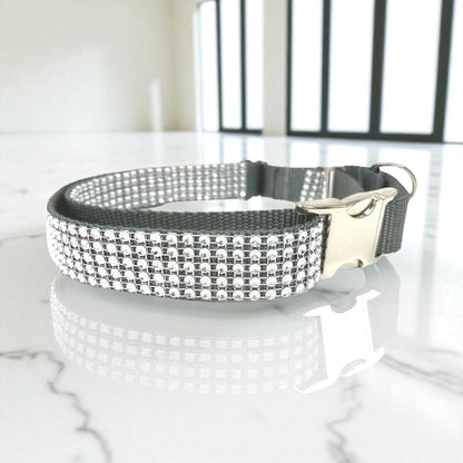Rhinestone, Buckle, Martingale, Dog Collar, Grey, Sparkle, Bedazzled, Girl Dog, Wedding Collar, Personalized, Engraved, Custom, Boy, Girl
