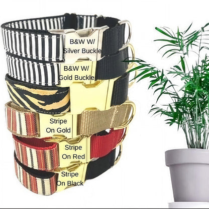 Plaid, Herringbone, Martingale Dog Collar With Buckle, Boy Dog Collar, Puppy Collar, Personalized, Engraved, Custom, Cute, Fall, Autumn