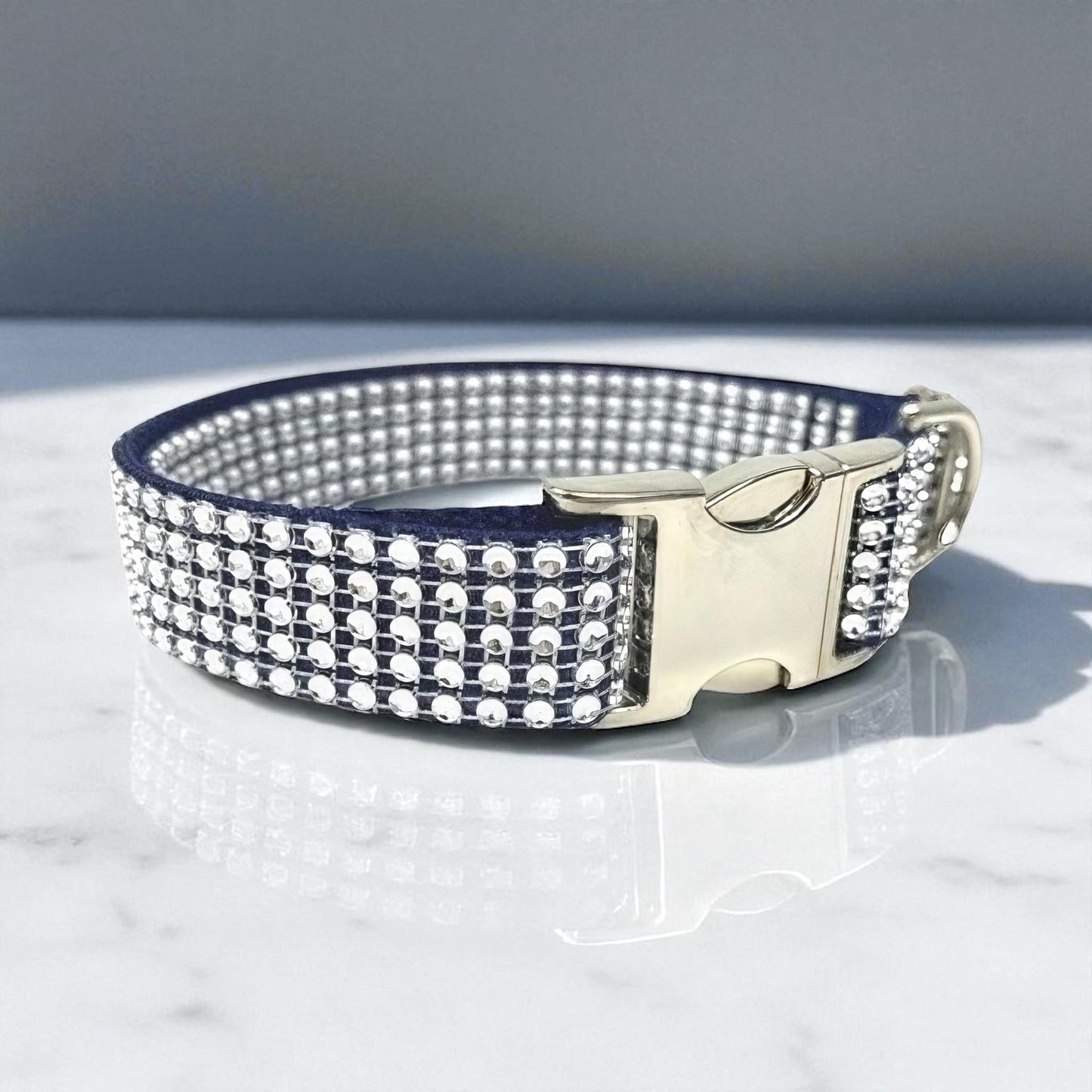 Rhinestone, Bling, Dog Collar, Boy, Wedding, Navy Blue, Sparkle, Puppy, Personalize, Engrave, Custom Collar, Designer Dog, Cute Dog Collar