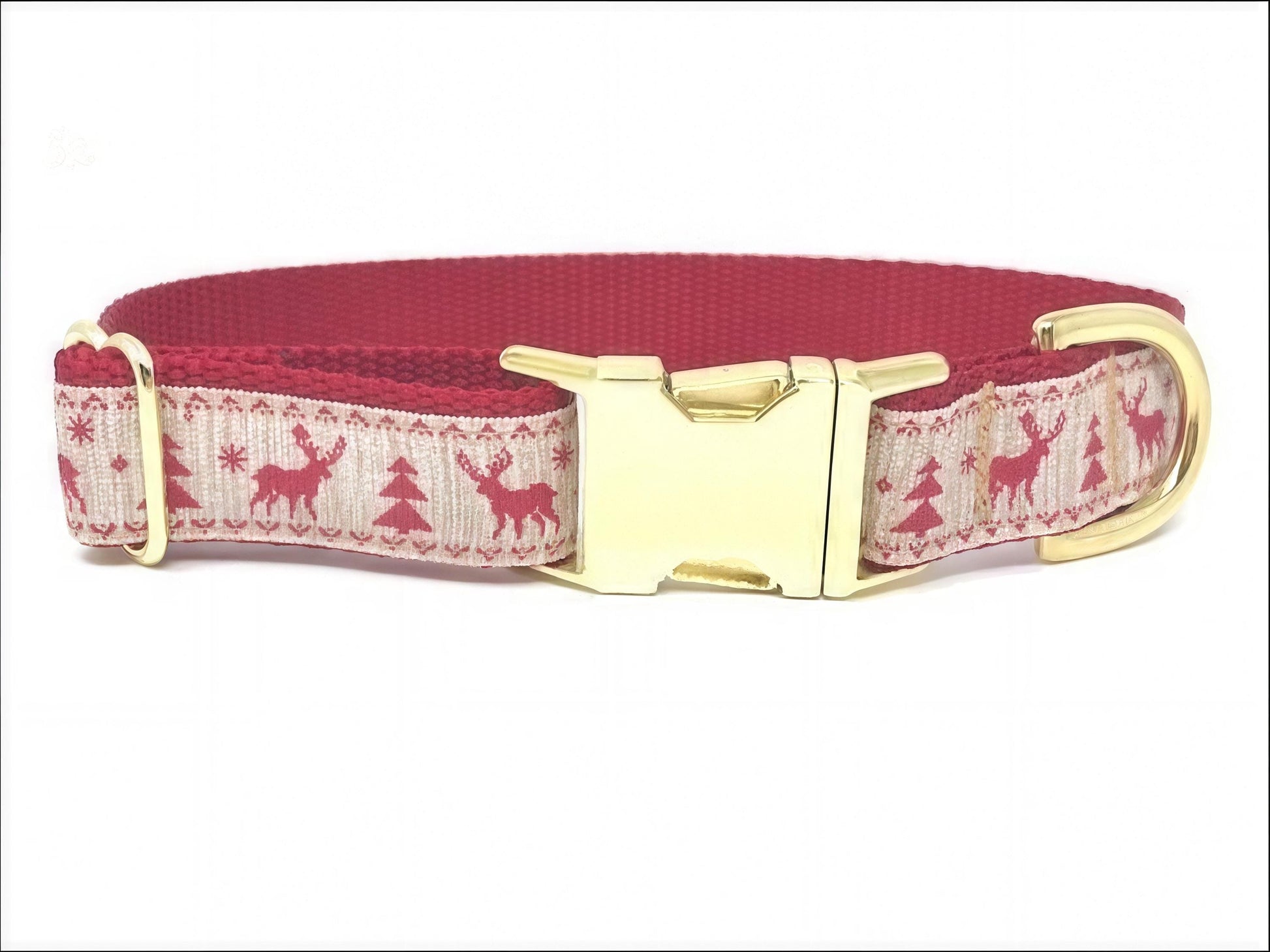 Christmas Dog Collar, Rustic, Reindeer, Christmas Tree, Red, Gold, Girls, Boys, Male, Female, Personalized, Engraved, Beige, Trendy, Fashion