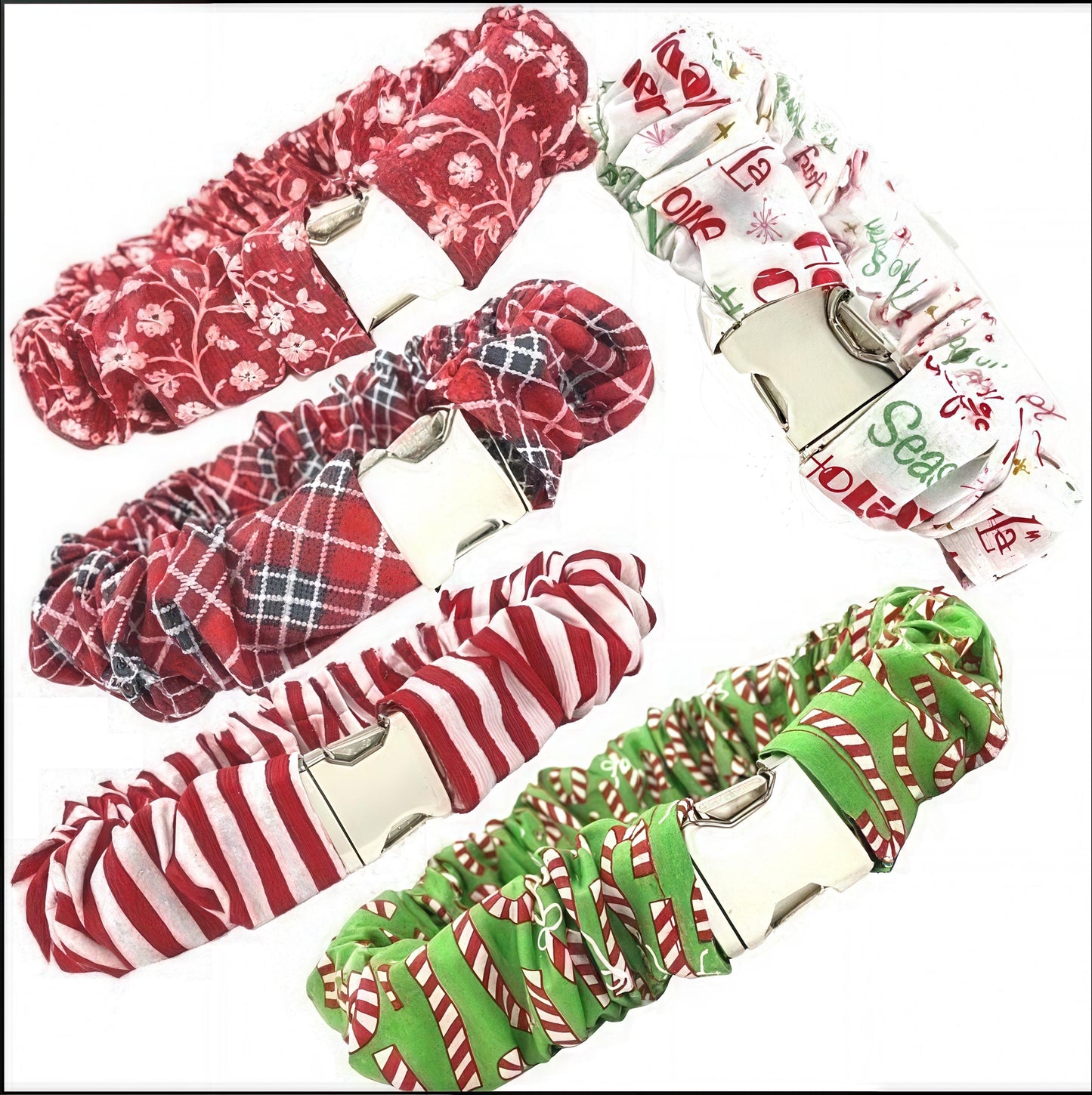 Christmas Dog Collar Cover Scrunchie, Holiday Pet Collar Scrunchie, Cute, Girl, Red Collar Accessories, Pet Accessories, Dog Collar Bow