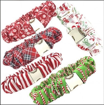 Christmas Dog Collar Cover Scrunchie or Bandana, Holiday Pet Collar Scrunchie, Red Collar Accessories, Pet Accessories, Dog Collar Bow