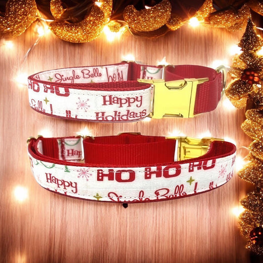 Martingale Dog Collar, Christmas Collar, Holidays, Red, Green, Gold, Girl, Boy, Personalized, Engraved, Custom Dog Collar, Puppy, Designer