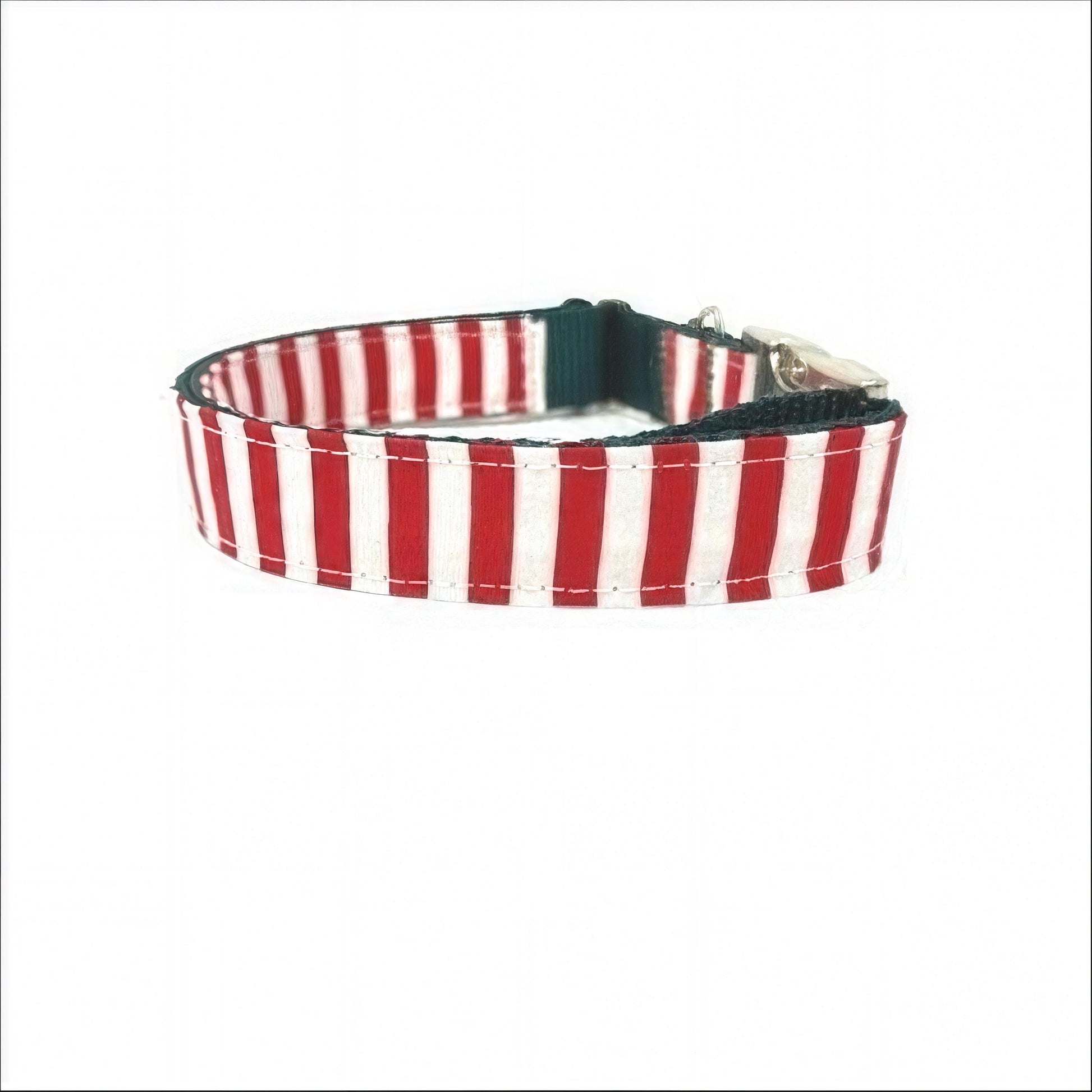 Christmas Dog Collar, Elf Inspired, Red, Green, White, Stripe, Girl, Boy, Personalized, Engraved, Custom, Puppy Collar, Cute Pet, Holiday